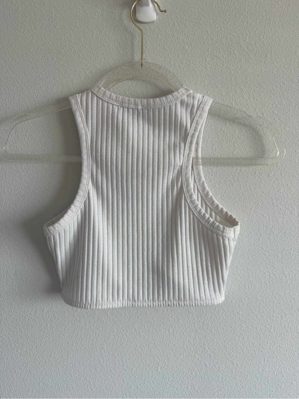 Princess Polly White Ribbed Crop Tank - Picture 3 of 3
